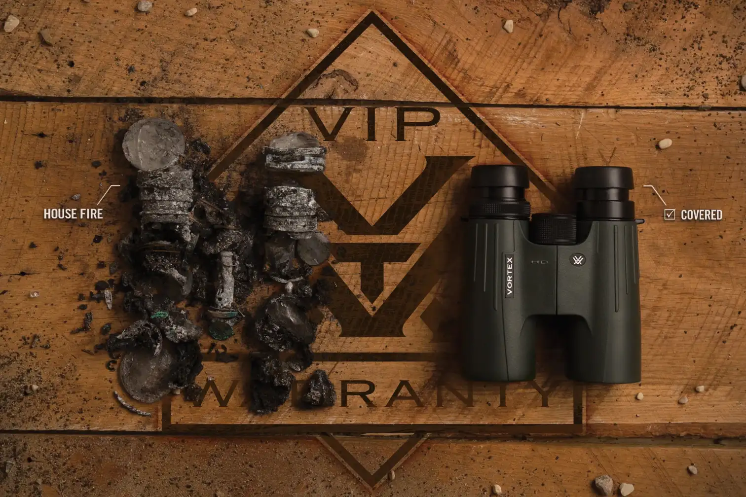 Burnt binoculars covered by warranty